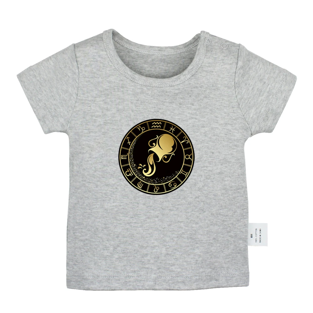 YbBabyYG2020D Cозвездие Скорпион Virgo Aquarius Capricorn Pisces; футболки для новорожденных; однотонные футболки с короткими рукавами для малышей - Цвет: YbBabyYG2020D