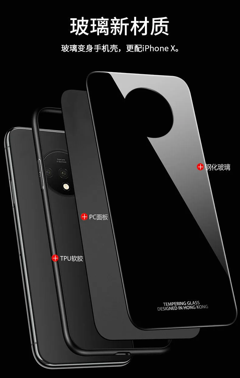 Для oneplus 7T чехол Роскошный Жесткий закаленное стекло с подставкой Кольцо Магнит защитный чехол на заднюю панель для one plus 7t pro oneplus 7t