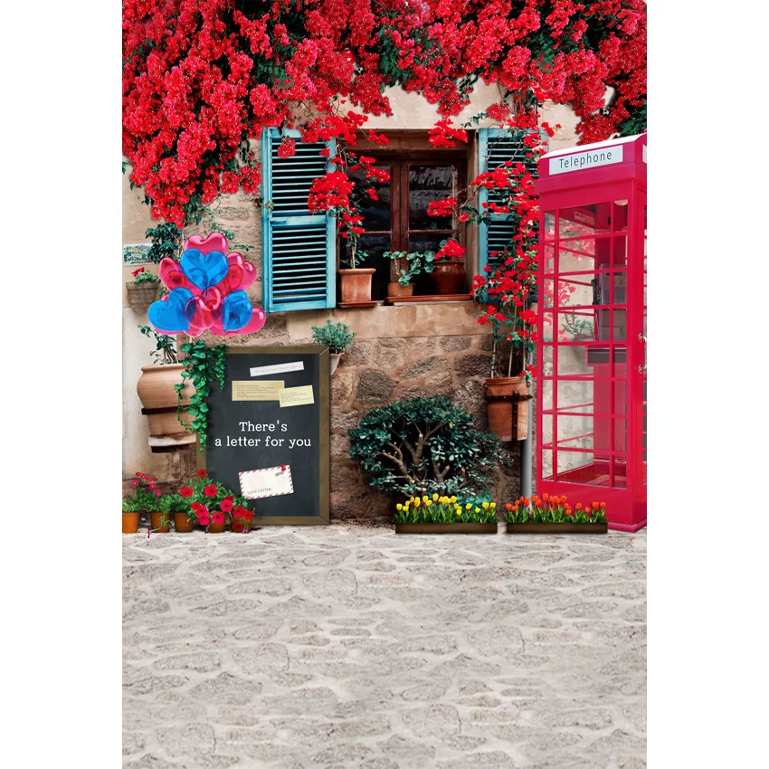 Vinyl Photography Background Plant Floral Flower Western Wood Window Telephone Booth Photo Backdrop for Studio S-208 | Электроника