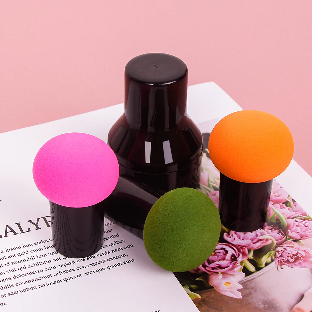 New Arrival  Makeup Sponge Mushroom Head Powder Liquid Foundation Puff Dry & Wet Multi- function Cosmetic Tool Tamp Storage Box