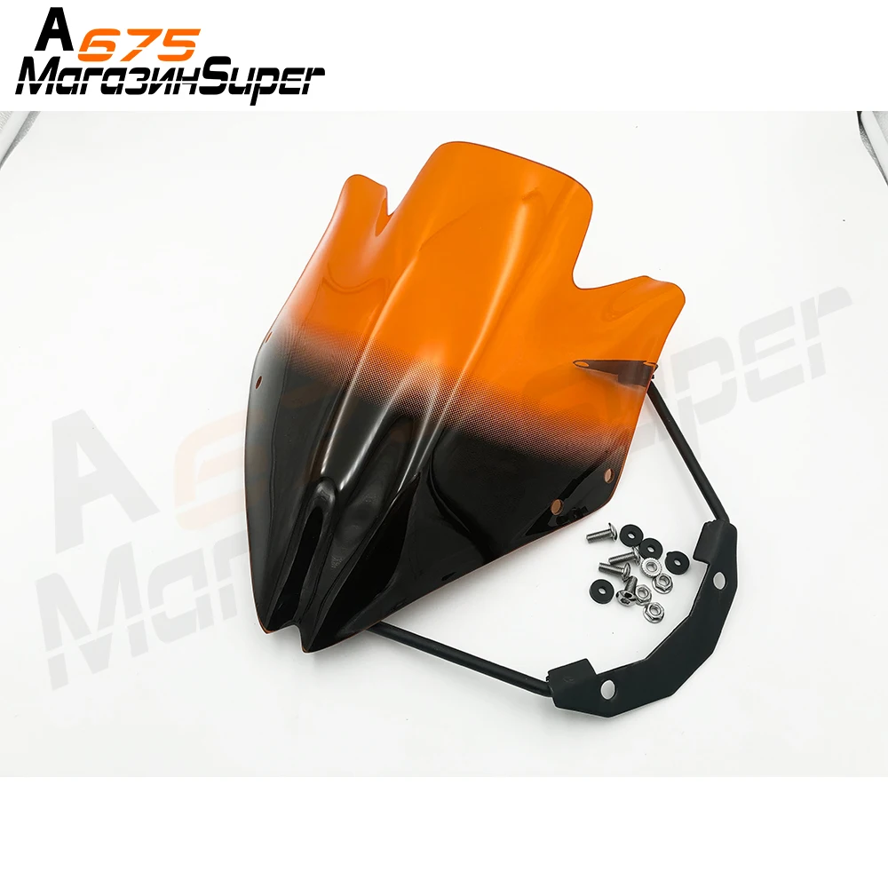 

Motorcycle Smoke Windshield Windscreen for Kawasaki Z750 Z750R 2007-2012 Black Wind Deflector Clear Green Orange