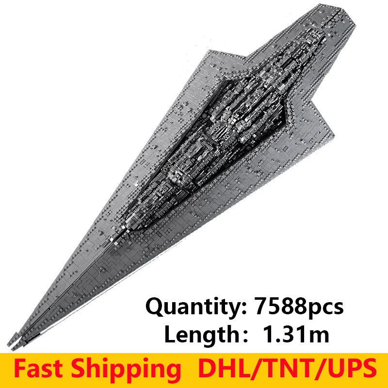 

7588pcs 1.31m Star Toy Wared Assemble Star Destroyer UCS Executor building blocks MOC-15881 educational toys for children