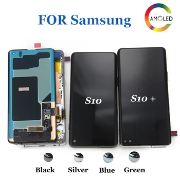 

Super Amoled FOR Samsung S10 LCD Display with Frame Touch Screen Digitizer LCD Mobile phone Assembly Repair Parts