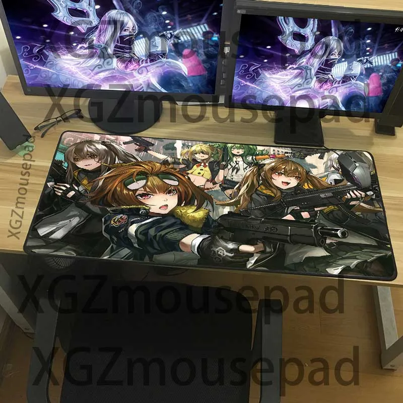  XGZ Custom Gunner Large Gaming Mouse Pad Black Lock Edge Sexy Girls Frontline Computer Desk Mat Non