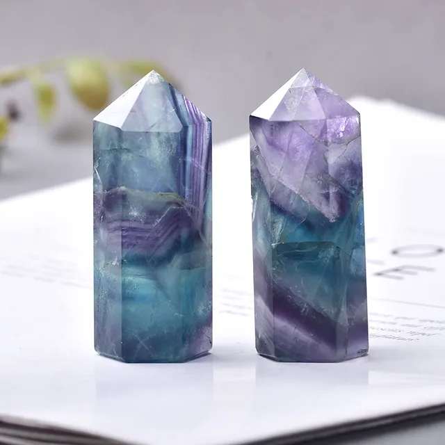30 Color Natural Stones Crystal Point Wand Amethyst Rose Quartz Healing Stone Energy Ore Mineral Crafts Home Decoration 1PC Fluorite