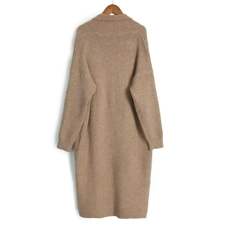 Женская зимняя одежда, кашемировый свитер Caedigans, большой размер, длинная куртка, пальто, зимнее теплое вязаное пальто с рукавами летучая мышь