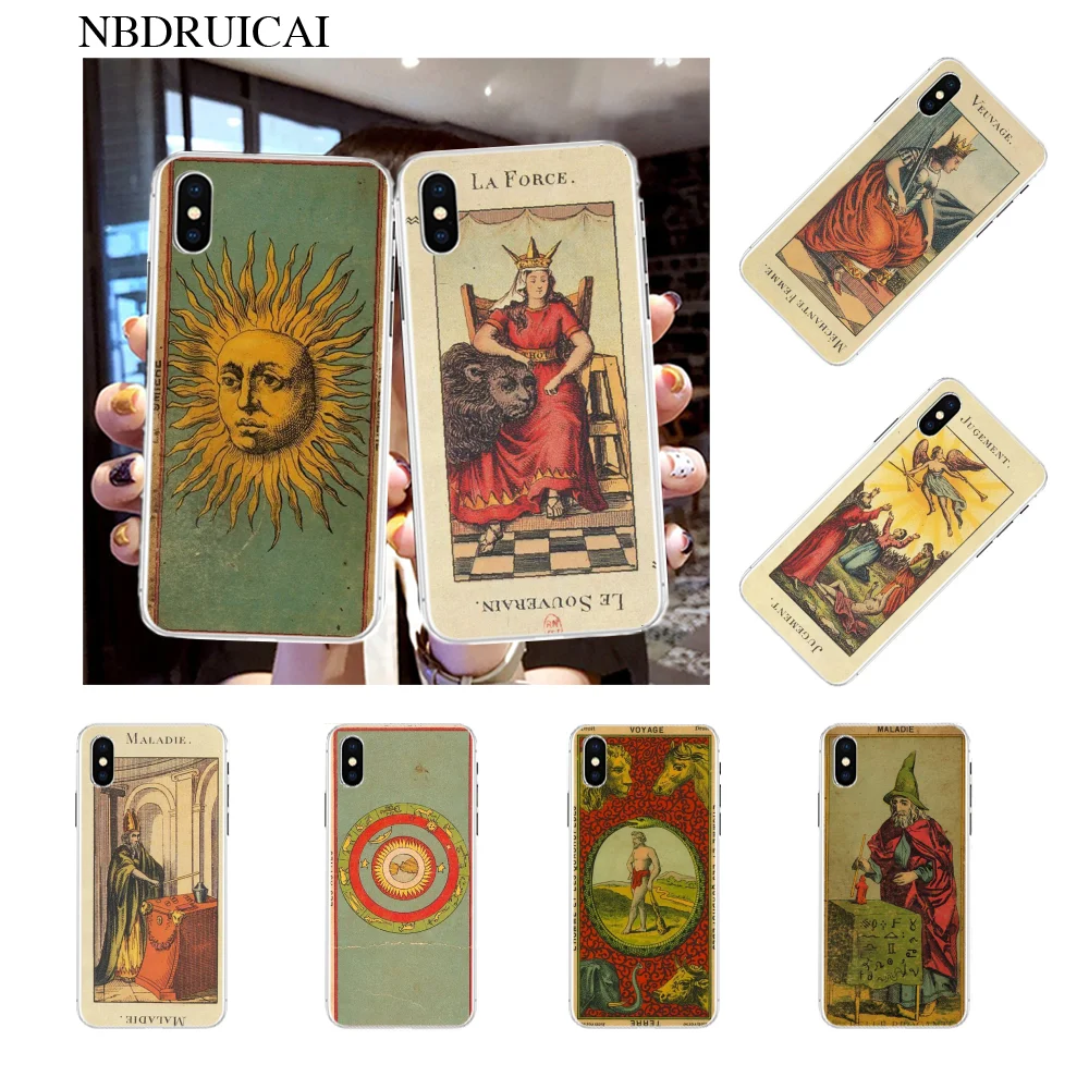

NBDRUICAI Tarot Cards Reading Black Soft Shell Phone Case Capa for iPhone 11 pro XS MAX 8 7 6 6S Plus X 5S SE XR case
