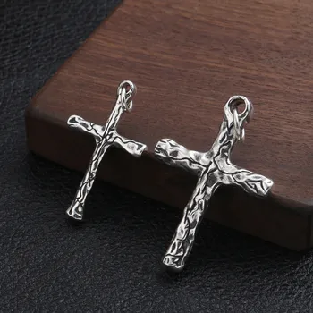 

Genuine 925 Sterling Silver Trend Jewelry Retro Cross Couple Necklace Pendant Personality Thai Silver Jewelry Anniversary Gift