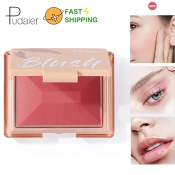 

Pudaier Matte Shimmer Brush Fast shipping Face Powder Makeup Monochrome Smooth Peach Blush Palette Beauty Focallure Cosmetics