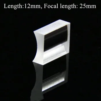 

Manufacturers wholesale Optical BK7 Glass 12 MM length Plano-convex Cylindrical Lens with focal length 25 MM for sale