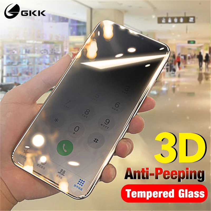 

GKK 3D Anti Spy Tempered Glass For iPhone X XS MAX XR 6 6S 7 8 Plus 11 Pro Max Privacy Screen Protector 9H for IPhone 11 pro Max