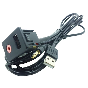 

Car Suv Dash o Usb 3.5Mm Aux Headphone Male Mounting Adapter Panel Input Kit