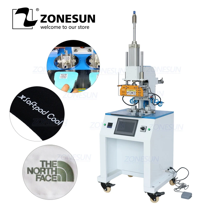 ZONESUN ZS-HTP-C 70*70 мм автоматическая машина для тиснения логотипа из ПВХ кожи горячего