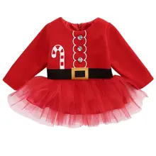 Рождественские платья для маленьких девочек с Санта-Клаусом вечерние платья-пачки из тюля, одежда