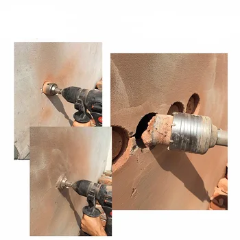 

1PC SDS PLUS Shank 50mm Wall Concrete Hole Saw Drill + 110mm Connection Rod Set