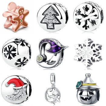 

Authentic 925 Sterling Silver Charms Christmas days snowflake Beads Fit Original Pandora Charm Bracelet Necklace DIY Jewelry