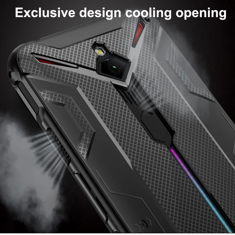 Shockproof Protective TPU Soft Case for Nubia Red Magic 3 / 3S Heat Dissipation Cover with original Red Magic PUBG Game Gamepad