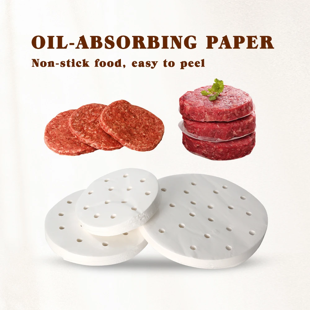 

Burger Making Machine Oil Absorbing Paper 100/130/150MM 1 Set 400pcs Non-stick Food Practical Kitchen Tool