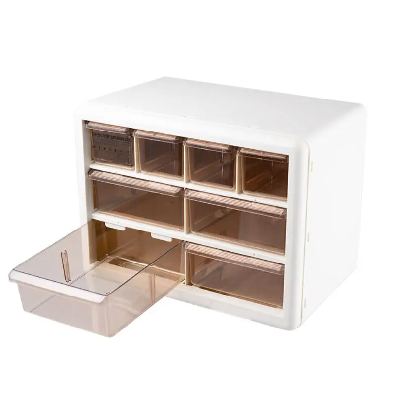 

8 Grid Drawer Cabinet Jewelry Storage Box Organizer Desktop Makeup Bin Container