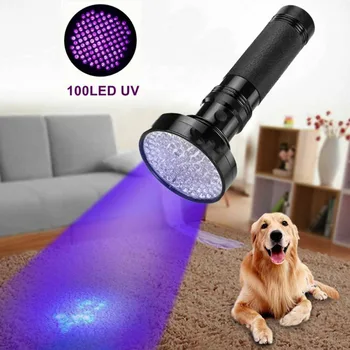 

100 LED UV Ultra Violet Blacklight Flashlight Lamp Inspection Light Camping 395nm Torch Flashlight Equipmen for Construction