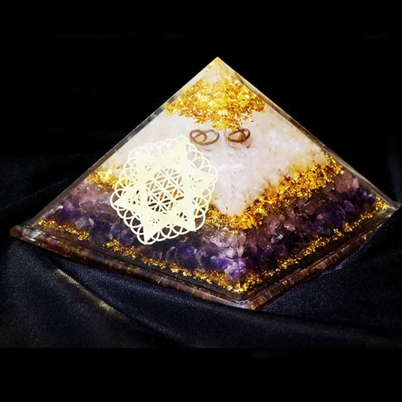 

Constellation Customization Orgonite Pyramid Crystal Decoration Seven Chakras Powder Crystal Energy Tower Oro Tarot Astrology