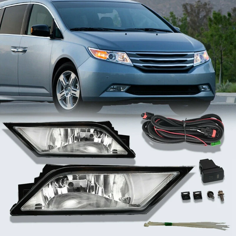 Для 2011-2013 Honda Odyssey Прозрачный бампер вождения Противотуманные фары+ переключатель левый+ правый США издание