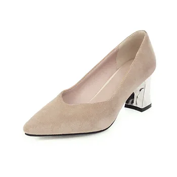 

Big Size Pointed suede simple single shoes ladies high heels women shoes woman pumps