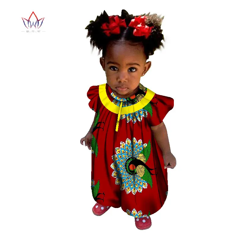 Африканский-одежда для детей Дашики традиционные хлопок соответствия Африка Футболка с принтом детские летние регулярные ткань brw WYT29 - Цвет: 4