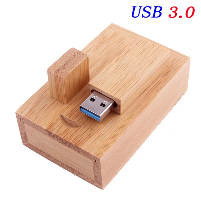 JASTER USB 3,0 фотография логотип клиента деревянный usb+ Подарочная коробка usb флеш-накопитель деревянная Флешка 8 ГБ 16 ГБ 32 ГБ 64 Гб свадебные подарки - Цвет: Carbonized bamboo