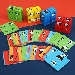 Mais recente chegada dos desenhos animados cubo rosto mudando cubo blocos de construção cubo montessori ansiedade stress alívio brinquedos para crianças crianças brinquedos