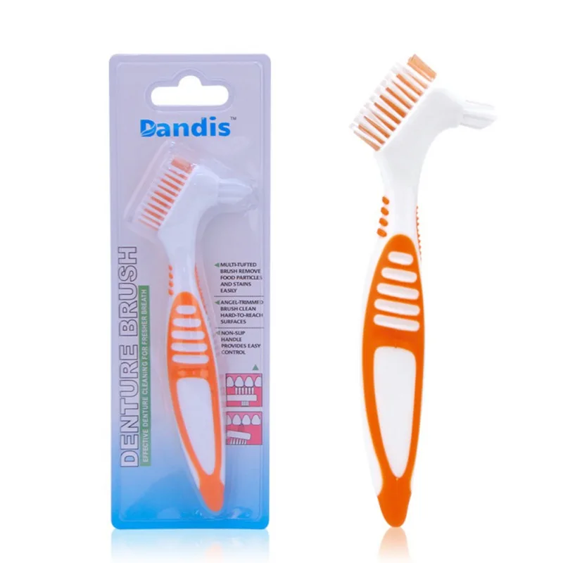 Профессиональный Отбеливание зубов многослойная щетина Ложные зубы щетка двухцветная протез щетка для чистки Антибактериальная стерилизация