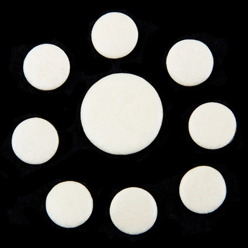 17Pcs/Set Leather Clarinet Replacement Pads 17.3mm 15.1mm 12mm 10mm White Woodwind Instruments Part& Accessories