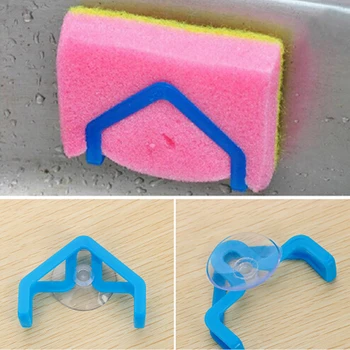 

Pratical Sponge Holder Kit Tools Utensils Gadget Wall Box Holder Random Color Suction Cup Convenient Home Kitchen Holder
