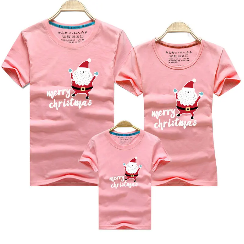 Christmas Mom Daughter Clothes Father Son Matching Clothing Family Look Family Clothing Dad Mom Boy T-Shirt Cartoon Santa Claus