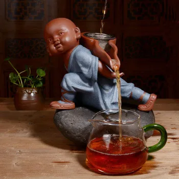 

Yixing Authentic Tea Set Accessories Purple Sand Tea Pets Tea Filter Tea Leakage Kung Fu Monk Auto Filter Ceramic Ornament