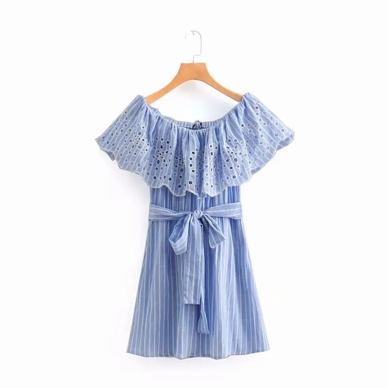 

2018 Western Style Spring And Summer WOMEN'S Dress New Style off-Shoulder Onesie-Dress