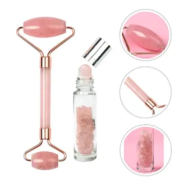

1 Set Face Massager Natural Powder Crystal Jade Roller Massager Refined Oil Bottle Natural Roller Massager For Dorm Store Body