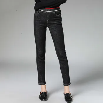 

[LANMREM] 2020 Spring New Products Fashion Solid Color High Waist Slim Slimming Feet Pencil Pants Women PA167