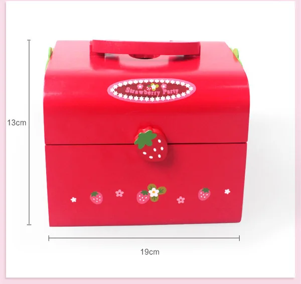 Strawberry Red Simulation Birthday Cake Children's Wooden Toys Children Elated A Birthday Present
