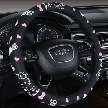 

Car Accessories Car Steering Cover Wheel Rubber Natural Cartoon Car interior protective cover auto steering wheel cover