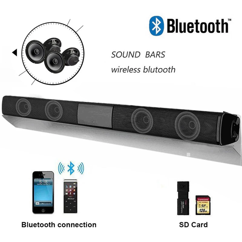 

Universal Soundbar Voice Call FM Support TF Bluetooth 4.0 HIFI 4*Trumpet Wireless Speaker Smart Phone Portable Source