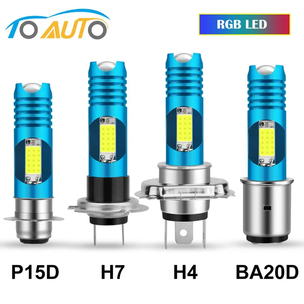 H4 Led Motorcycle Headlight P15d H6 Ba20d Led Moto Bulb 144pcs Chips Lamp  Motorcycle Fog Lights High Low Beam 12v 6000k White