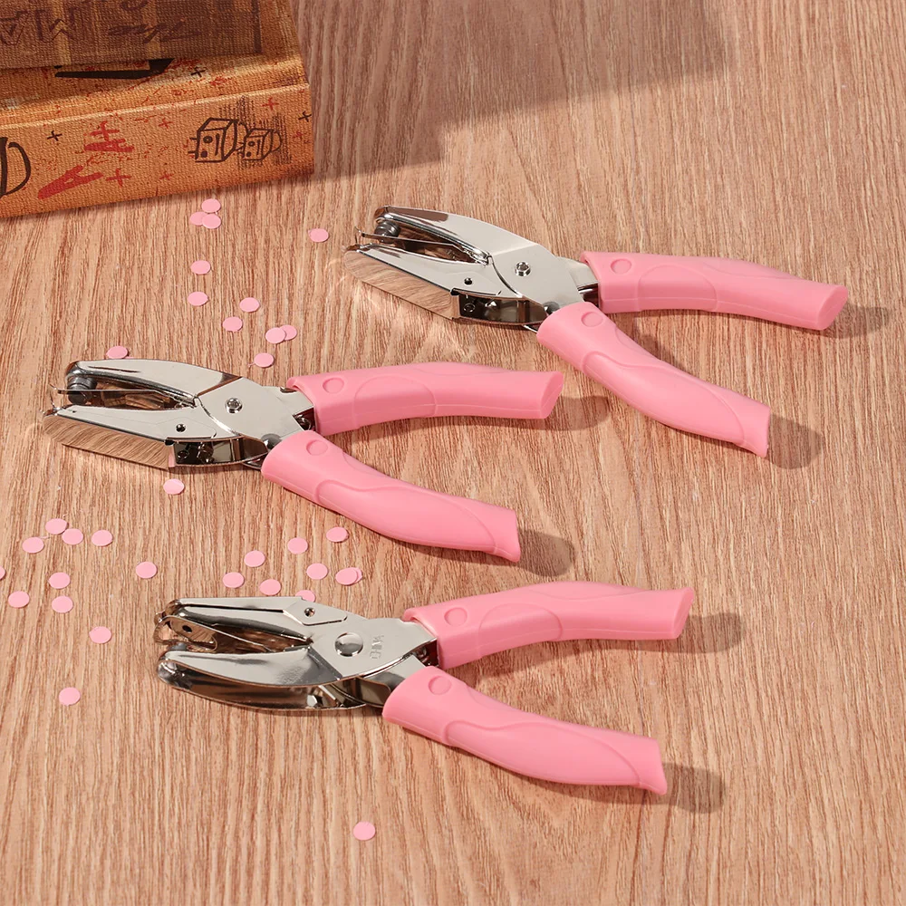 Mini Heart Circle Shape Hole Punch Metal Single Hole Paper Cutter Binding Stationery Scrapbook Hand Tool Office Supplies 1PC paper cutter hole punching tools circle hole punch