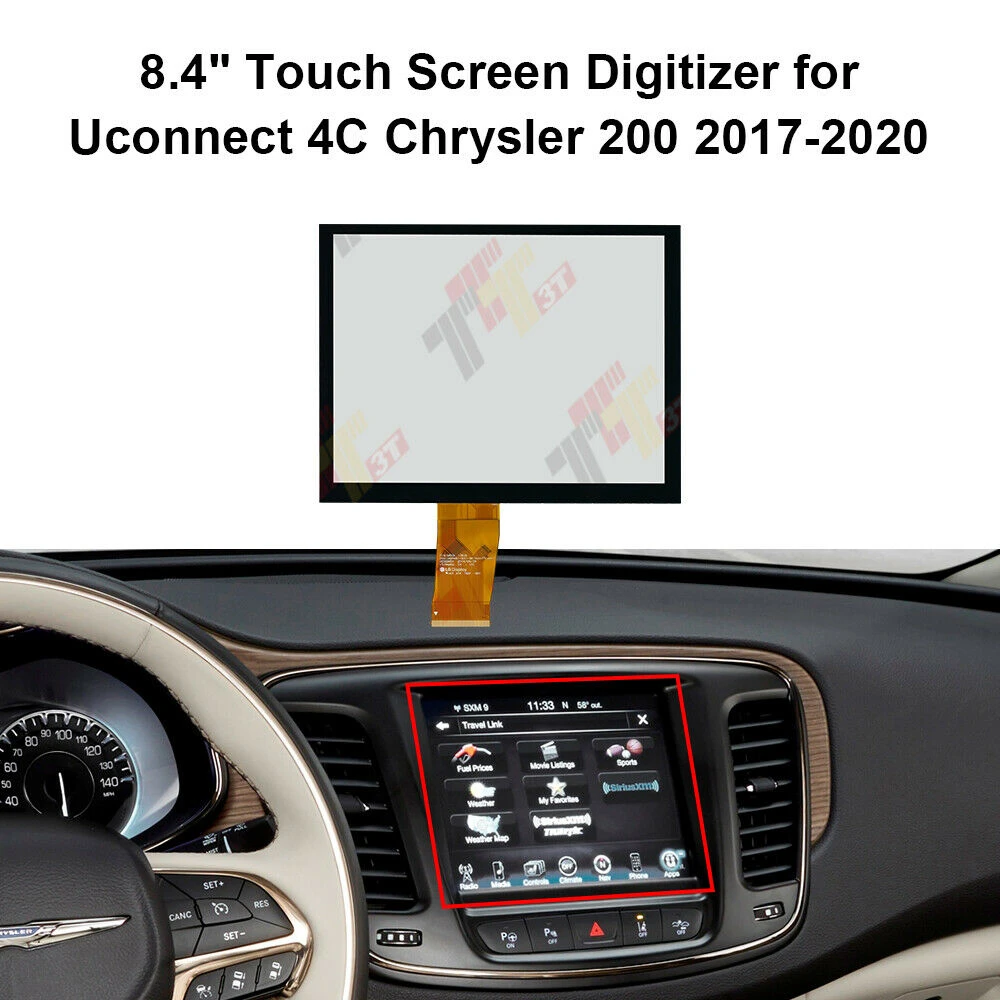 8.4 Touch Screen Digitizer Compatible with Chrysler Dodge Maserati Uconnect 3 RB5 RE2 Radio Navigation Display Monitor