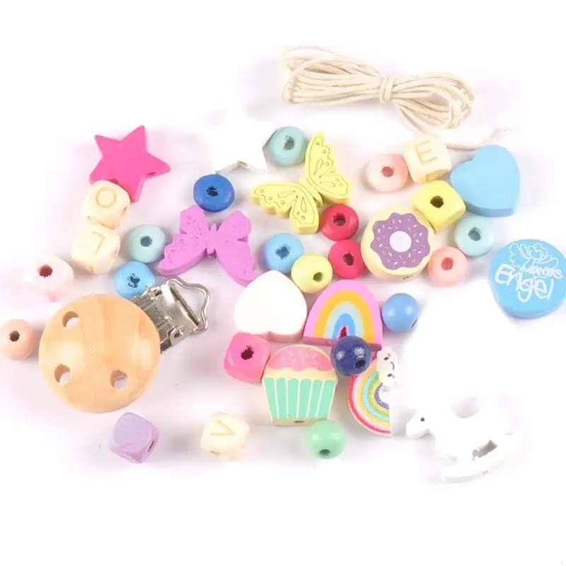 Infant Pacifier Clip Food Grade Silicone Three-hole Round Nipple Anti-lost Clips Baby Teeth Massage Supplies - Цвет: 5