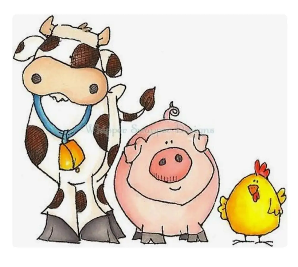 

Animal Cattle pig Transparent Silicone Rubber Stamp and metal die Sheet Cling Scrapbooking DIY Cute Pattern Photo Album Stamp