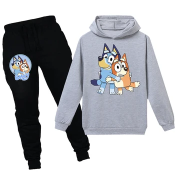 

2020 Bingo Bluey Children Clothes Baby Hoodies Pants 2pcs Sets Girls Tops Cartoon Dog Kids Clothing Boys Sweatshirts Cotton Tops