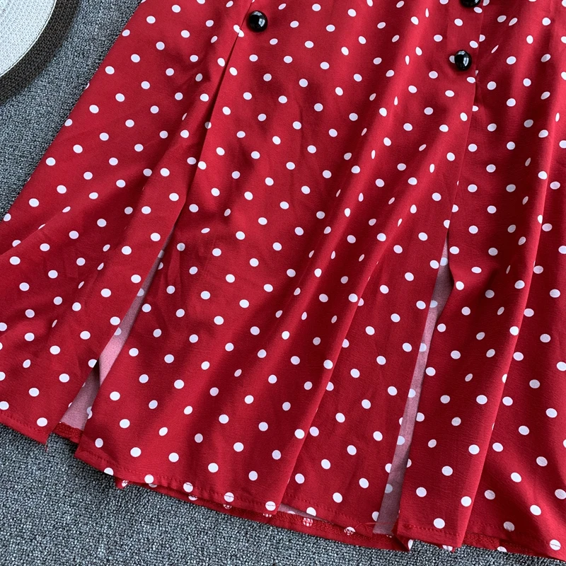 Double Breasted Vintage Polka Dot Dress – Miggon