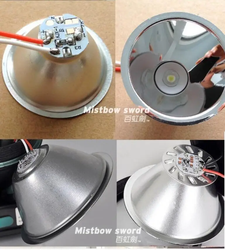 XPG high power T6 LED Bulb light source Reflector headlamp special aluminum Spotlights lamp Cup diameter 78-113mm 3.7V-6V 3-15W