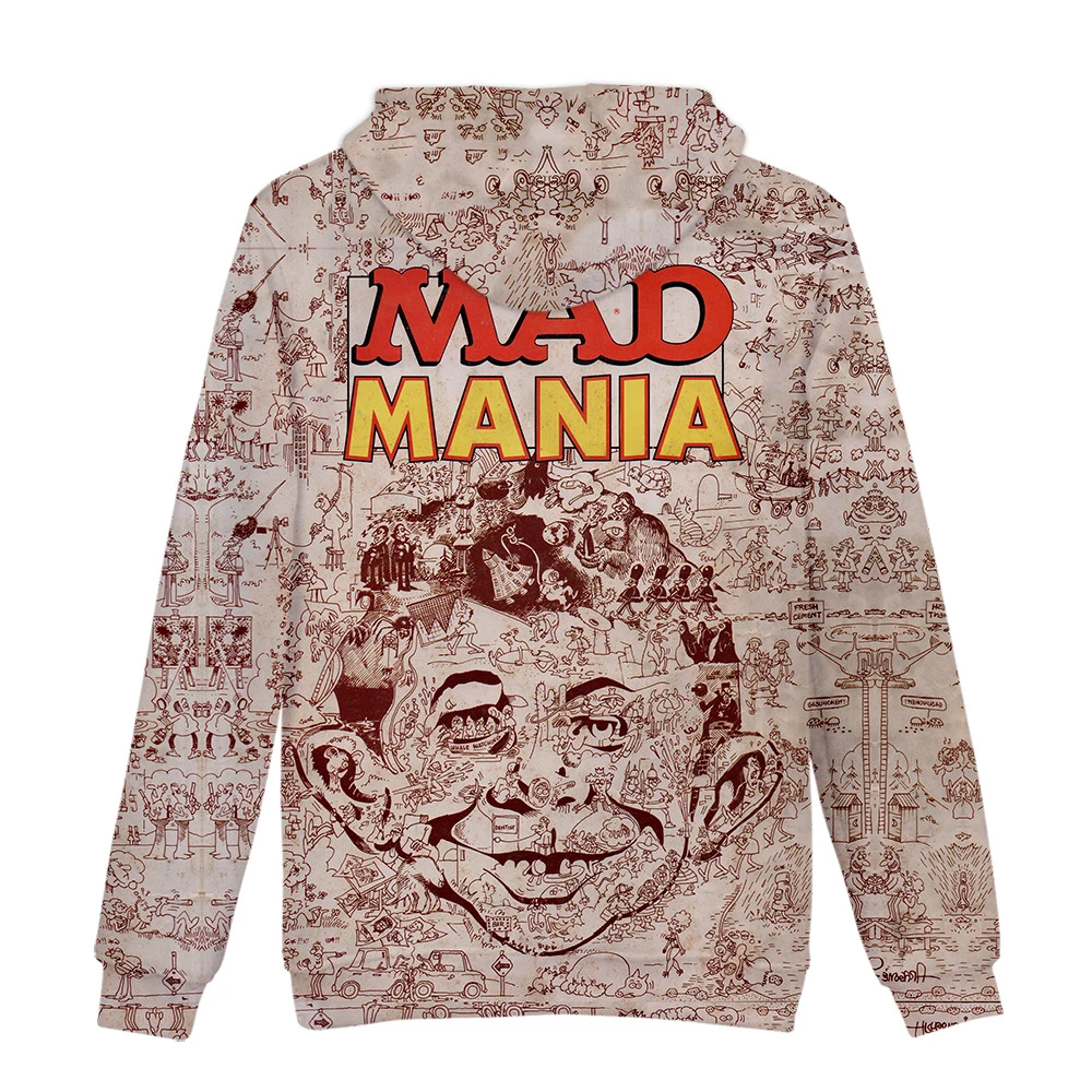 MAD magazine/3D верхняя одежда, толстовка с капюшоном в стиле хараджуку, новинка года, стильные толстовки с капюшоном для родителей и детей, колледжа